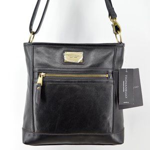 Tignanello Function Frenzy Black Leather Crossbody